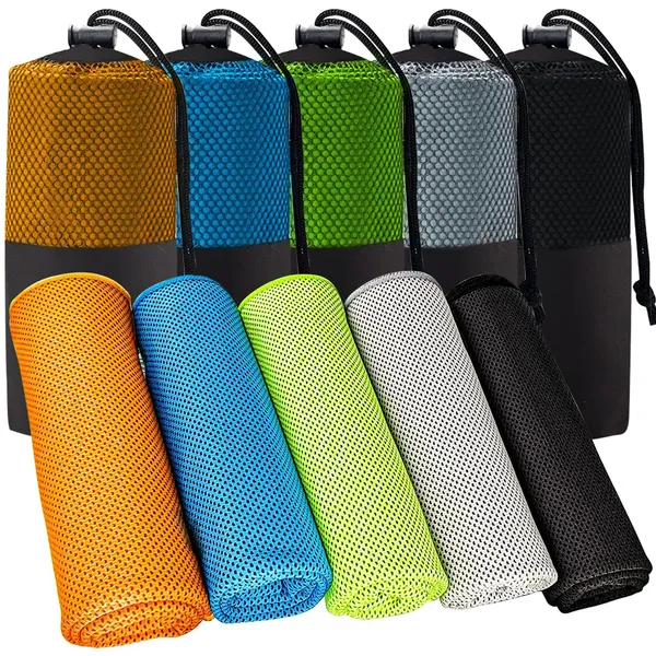 5Packs Cooling Neck Towels, Cooling Neck Wraps,Soft Ice Chilly Towels for Hot Weather Workout, Gym, Fitness, Running, Yoga, Sport & More Activities