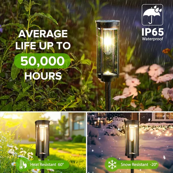 Bright Solar Pathway Lights Outdoor, 8 Pack Solar Powered Garden Lights Waterproof IP65, Auto On/Off Outdoor Light for Lawn Patio Walkway Driveway Decor Landscape Lighting