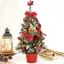 Tabletop Christmas Tree,16 inch Mini Artificial Pre-lit Christmas Tree with Battery Powered LED String Lights Christmas Decorations Indoor Xmas Office Home Decor