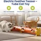 URRU Interactive Cat Toy for Indoor Cats,Electric Feather Teaser Cat Toys,Cat Tunnel Tube Toy,USB Rechargeable Self-Play Enrichment Toy for Bored Cats
