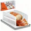Bread Slicer for Homemade Bread, Bread Slicing Guide Adjustable Width, Foldable and Compact Cutting Guide with Crumb Tray, Suitability for Homemade Bread, Bagels, Cakes.