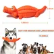 Pet Deluxe Squeaky Dog Toys for Aggressive Chewers, Durable Dog Toys Natural Rubber, Interactive Tough Dog Chew Crocodile Toy Teeth Cleaning for Medium Large Dogs