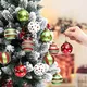 12 Pcs 2.4 Inch Christmas Ball Ornaments Glittering Plastic Hanging Decorations Elf Balls Swirl Candy Cane Peppermint Red and Green Christmas Tree Pendants for Xmas Tree Decoration