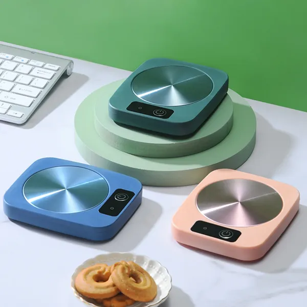 Waterproof Smart Coffee Mug Warmer, Coffee Cup Warmer for Desk Auto Shut Off, Electric Beverage Warmer Plate with Two Temperature Settings, Blue