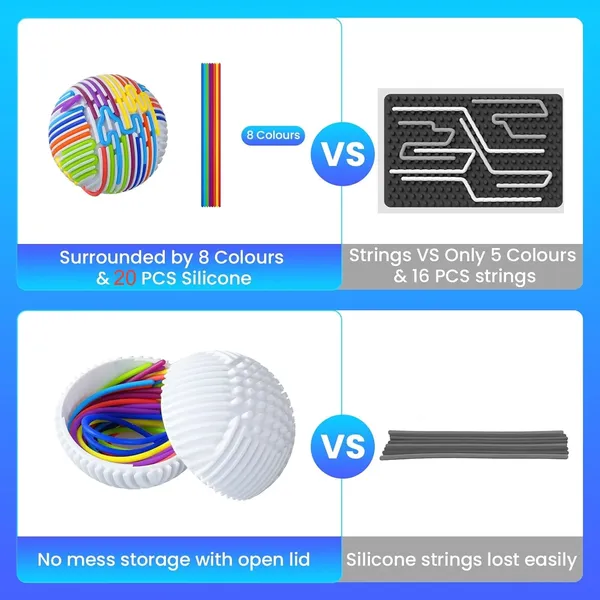 Upgraded 3D Sensory Activity Ball Board,Silicone Fidget Toy with 20 Strings for Kids 3+,Sensory Toys for Stress Relief Autism ADHD Calming Focus