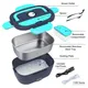 Lunch Box Food Heater 2-In-1 Portable Food Warmer Lunch Box & Home – Leak Proof, 2 Compartments, Removable 304 Stainless Steel Container, SS Fork & Spoon and Carry Bag
