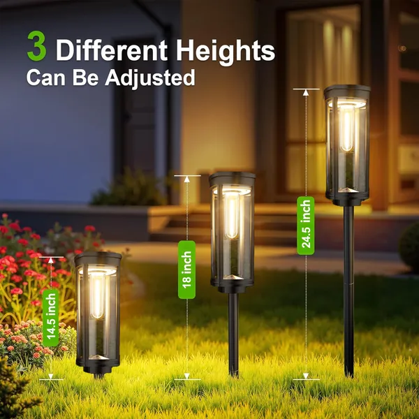 Bright Solar Pathway Lights Outdoor, 8 Pack Solar Powered Garden Lights Waterproof IP65, Auto On/Off Outdoor Light for Lawn Patio Walkway Driveway Decor Landscape Lighting