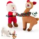 URRU Christmas Dog Toys - 2 Pack Squeaky Stuffed Toys for Large Medium Small Dogs With Detachable Rope, Crinkle to Keep Them Busy - Santa Claus & Reindeer