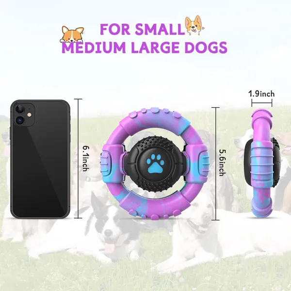 Dog Toys for Aggressive Chewers Large Dogs Squeaky Dog Chew Toys for Large Medium Breed Nylon Rubber Interactive Tough Dog Toys to Keep Them Busy