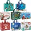 8 Pack Christmas Large Gift Bags with Handles, Non-Woven Tote Bags for Wrapping Xmas Party Favors, 12.8"x9.8"x6.7
