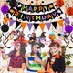 Jripae Halloween Birthday Decorations - Happy Birthday Banner with Honeycomb Ball, Halloween Hanging Swirl Streamer, Circle Dot Garland Decorations - Halloween theme Birthday Party Decoration
