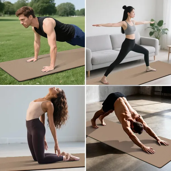 COCOBELA Yoga Mat Non Slip Anti-tear,extra thick-2/5 inch（10MM）High Resiliency Professional Yoga Mats for Women Men Kids,72"x28"inch,Workout, Yoga, Pilates and Floor Exercise, with Carrier Strap