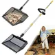 Pet Deluxe 2-in-1 Chicken Poop Scooper & Rake,12" Heavy Duty Sifting Shovel for Coop Cleaning, Adjustable 26" to 76" Stainless Steel Handle for Cleaning Cat Litter, Beach Sand, Small Farms, Pet Waste