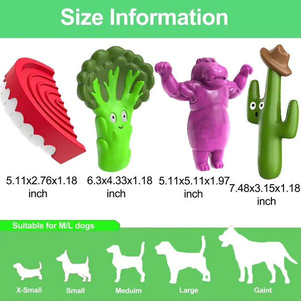 4 Pack Large Dog Chew Toys for Aggressive Chewers Tough Dog Toys to Keep Them Busy Indestructible Super Chewer for Medium, Large Breed