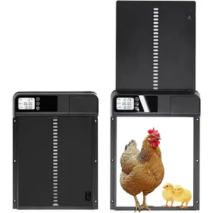 Automatic Chicken Coop Door, Aluminum Weatherproof Coops Door Opener with Timer, Predator Resistant Self-Locking Auto Chicken Doors for Home & Farm
