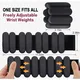 Pilates Wrist & Ankle Weights for Women, Wearable Strong Arm & Leg Weights Set of 2(1Lbs Each), Adjustable Ankle Weights for Walking, Yoga, Dance, Barre,Gym,Black