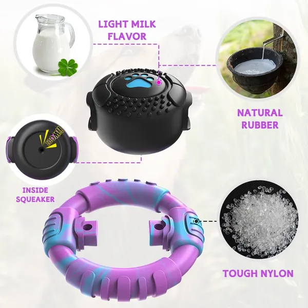 Dog Toys for Aggressive Chewers Large Dogs Squeaky Dog Chew Toys for Large Medium Breed Nylon Rubber Interactive Tough Dog Toys to Keep Them Busy