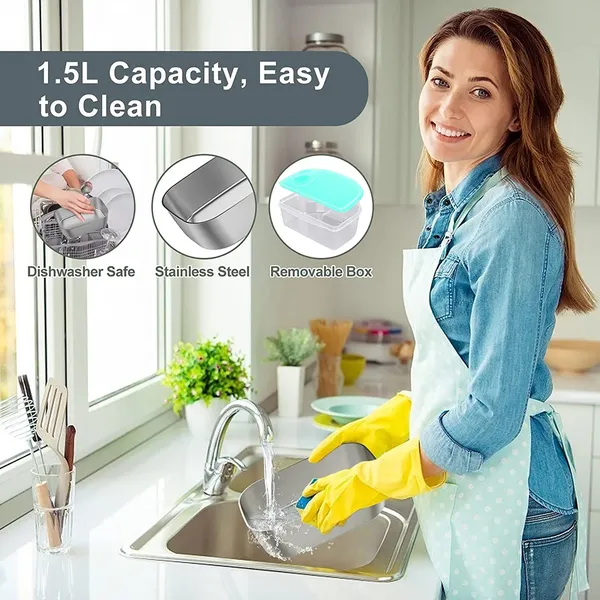 Lunch Box Food Heater 2-In-1 Portable Food Warmer Lunch Box & Home – Leak Proof, 2 Compartments, Removable 304 Stainless Steel Container, SS Fork & Spoon and Carry Bag