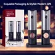Rechargeable Electric Salt and Pepper Grinder Set, Stainless Steel