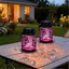 COCOBELA 2 Pack Butterfly Solar Lanterns Outdoor Hanging, Hollowed-Out Metal Waterproof LED Garden Decor Light for Patio Yard Pathway Lawn Front Porch, Christmas Thanksgiving Birthday Gifts for Women