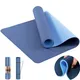 COCOBELA Yoga Mat 72 x 24'' Exercise Mats 8mm TPE Non-Slip Extra Thick High-Density Eco Friendly for Yoga Workout Pilates Yoga Mats for Women Men Blue