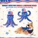 Pet Deluxe Dog Squeaky Toy USA 250th Independence Day Plush Dog Toys to Keep Them Busy,Interactive Squeaky Tug of War Doggie Toy, Crinkle Blue Octopus for Small Medium Dogs