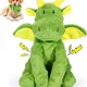 URRU Dog Toys Squeaky, Interactive Plush Dog Toy with Squeaker and Crinkle Paper, Suitable for Reducing Boredom and Anxiety, Cute Pet Toy for Small and Middle Dogs(Green)