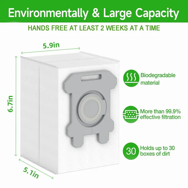 12Pcs Upgraded Replacement Roomba Bags for iRobot Roomba i7 i7+ i3 i3+ i4 i4+ i6 i6+ i8 i8+ j7 j7+ s9 s9+ Plus Parts for iRobot Bags Roomba Vacuum Bags Automatic Dirt Disposal Bulk Reusable Bags