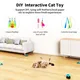 Interactive Cat Toy for Indoor Cats, Cat Feather Toy Treadmill for Bored Kitten Puppy Play Chase Run Exercise, Auto/RC Control DIY Cat Mouse Hunting Toy-Sky Blue