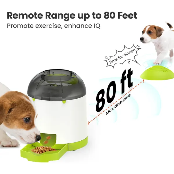 Pet Deluxe Dog Puzzle Feeder Toy, Interactive IQ Training, Electronic Treat Dispenser, Automatic Rechargeable with Remote for Food Dispensing, All Breeds, 280ml Capacity