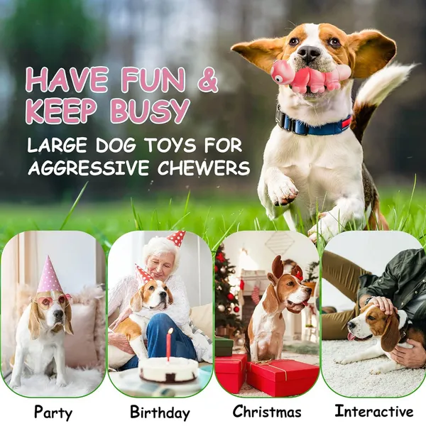 Dogs Chew Toys for Aggressive Chewers, Long Lasting Dog Toys, Indestructible Dog Toys, Tough Dog Toys, for Large/Medium Dogs Chew