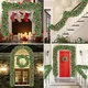 Pre-Lit Christmas Garland with Lights, 50 LEDs 9FT Christmas Garland Battery Operated Christmas Decoration Lighted Garland for Stairs Railing Fireplace Mantle Front Door Home Holiday Decor