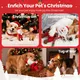 Christmas Dog Toys - 2 Pack Squeaky Stuffed Toys for Large Medium Small Dogs With Detachable Rope, Crinkle to Keep Them Busy - Santa Claus & Reindeer
