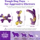 Tough Dog Toys for Aggressive Chewers 3 Pack, Indestructible Dog Toy for Large Dogs, Bacon Flavored, Keeps Dogs Busy