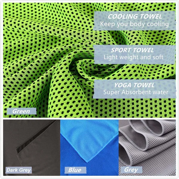 COCOBELA 4Packs Cooling Towels 40"x12" Cool Cold Sweat Towel for Neck, Microfiber Ice Towel, Soft Breathable Chilly Towel for Hot Weather, Camping, Yoga, Workout, Fitness, Sports, Running