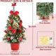 Jripae Tabletop Christmas Tree,16 inch Mini Artificial Pre-lit Christmas Tree with Battery Powered LED String Lights Christmas Decorations Indoor Xmas Office Home Decor