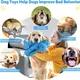 URRU Dog Toys Squeaky, Interactive Plush Dog Toy with Squeaker and Crinkle Paper, Suitable for Reducing Boredom and Anxiety, Cute Pet Toy for Small and Middle Dogs(Blue)