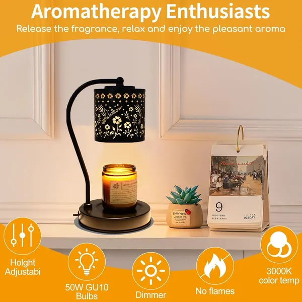 Candle Warmer Lamp Timer Hummingbird Electric Candle Lamp Warmer, Birthday Christmas Gifts, Mothers Day Gifts for Mom, Wax Melt for Scented Candles, Compatible with Small & Large Jar with 2 Bulb