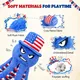 Pet Deluxe Dog Squeaky Toy USA 250th Independence Day Plush Dog Toys to Keep Them Busy,Interactive Squeaky Tug of War Doggie Toy, Crinkle Blue Octopus for Small Medium Dogs