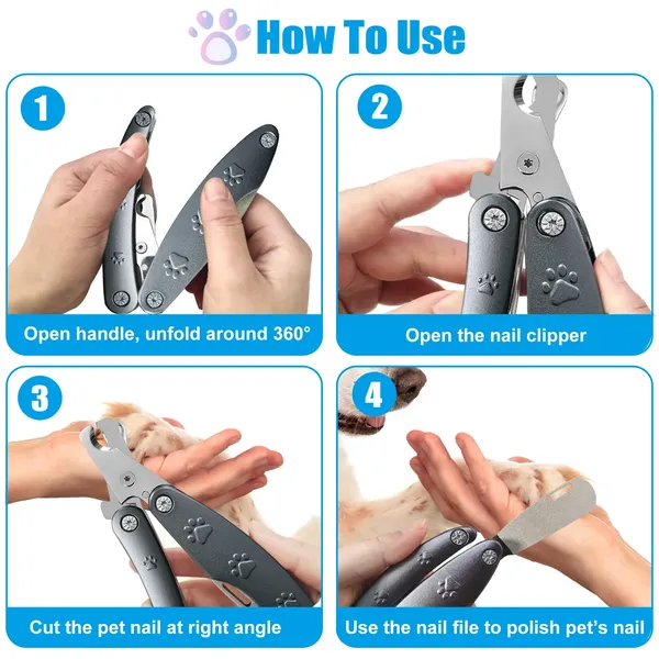 Dog Nail Trimmers for Sensitive Dog, Safe Dog Nail Clipper for Large Medium Small Dogs, Heavy Duty Dog Toenail Clippers, Professional Dog Nail Cutters for All Dogs with Thick Nail