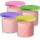 Containers Replacement for Ninja Creami Pints and Lids - 4 Pack, 16oz Cups Compatible with NC301 NC300 NC299AMZ Series Ice Cream Maker - Dishwasher Safe