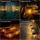 2Pack Solar Outdoor Lights Upgraded Hanging Solar Lantern Metal Solar Lights Outdoor Waterproof Lanterns Decorative Outdoor Lights Solar Powered Tree Lantern for Garden Yard Patio Pathway