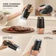 AsFrost Rechargeable Electric Salt and Pepper Grinder Set Gravity Salt and Pepper Mills Set with LED Light, No Battery Needed, Adjustable Coarseness, Washable 135ml Container