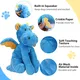 URRU Dog Toys Squeaky, Interactive Plush Dog Toy with Squeaker and Crinkle Paper, Suitable for Reducing Boredom and Anxiety, Cute Pet Toy for Small and Middle Dogs(Blue)