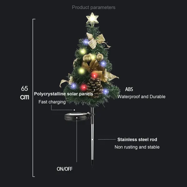 40LED Solar Christmas Tree Lights Outdoor Decorations Waterproof, Small Solar Powered Christmas Tree with Super Bright LED Constant & Flashing Modes for Pathway Yard Patio Landscape 2PCS