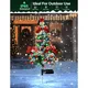 2PCS Solar Christmas Trees Lights Outdoor Decor Waterproof, 40LED Small Metal Xmas Tree Pathway Lights, Garden Stake Lights Yard Decor with Snow 2 Modes for Path Lawn Patio