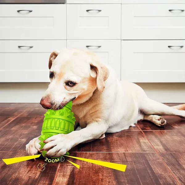 Dog Toy for Aggressive Chewers, Indestructible Dog Chew Toys Squeaky , Interactive Tough Durable for Large Breed(Green,Large)