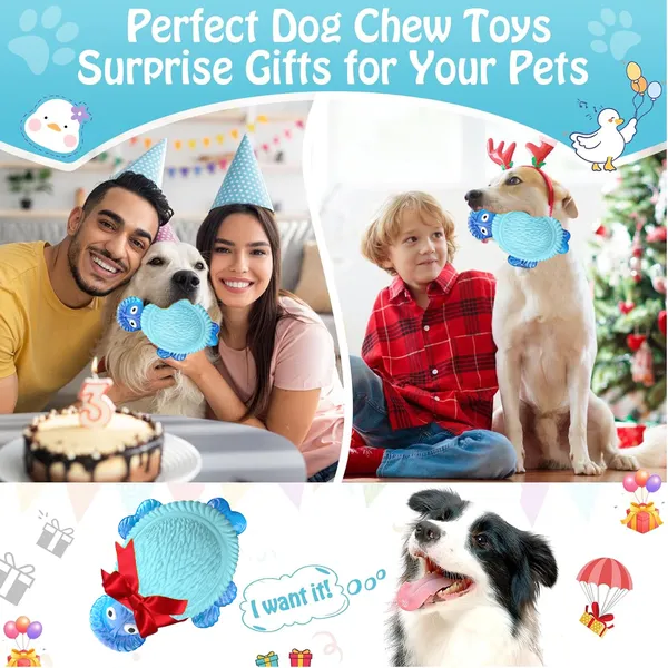 Tough Dog Chew Toys for Aggressive Chewers, Squeaky Indestructible Dog Toy for Large Dogs to Keep Them Busy for Small, Medium, Large Breed, Milk Flavor