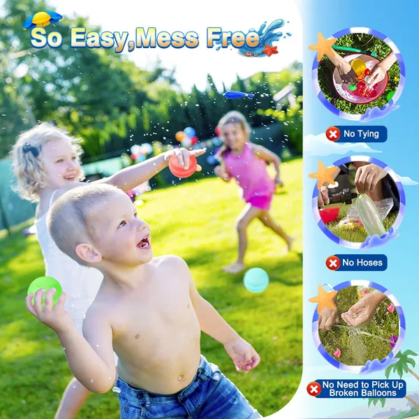 14 Pack Water Balloons for Kids Boys & Girls, Silicone Water Splash Balloon