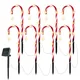 19" Christmas Candy Cane Lights, 8 Packs Christmas Pathway Marker Candy 8 Modes Solar Lights Walkway Outdoor Markers with Stakes for Garden Patio Christmas Decorations